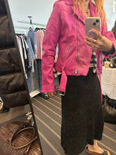 Mauritius Wild RF Leather Jacket- Electric Fuchsia