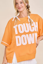 TOUCHDOWN Eyelet Appliqué Pullover Top: RED