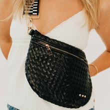 Westlyn Woven Bum Bag - TOP SELLER: Woven Checkered Black