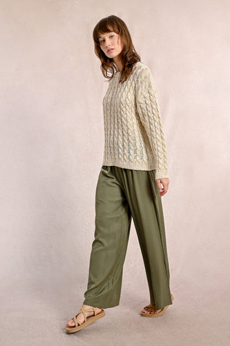 Khaki Wide Woven Pants