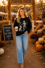 Halloween Pumpkin Skeleton Printed Graphic Crewneck
