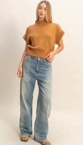 Light Brown Mock Neck Sweater