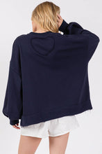 HEART PATCH WASHED SWEATSHIRT: BLACK