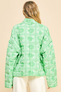 Davi & Dani Vintage Print Open Front Jacket with Pockets