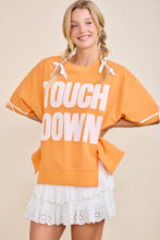 TOUCHDOWN Eyelet Appliqué Pullover Top: RED