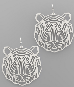 Tiger Face Filigree Earrings