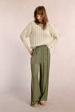 Khaki Wide Woven Pants