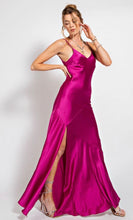 Magenta Satin Cami Dress