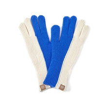 Color Block Simple Ribbed Knit Gloves- Red