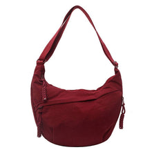 Crossbody Dumpling Bag Moon Shoulder Sling Casual: Burgundy