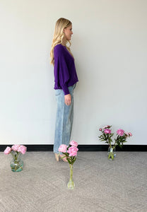 Purple Dolman Sleeve Sweater