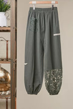 Sage Lace Accents Patchwork Jogger