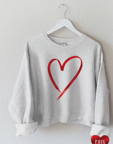 Heart Foil Mid Graphic Sweatshirt