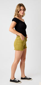 Judy Blue Matcha Frey Hem Shorts