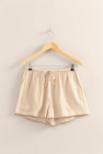 Taupe & White Drawstring Shorts