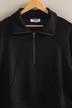 Black High Neck Half Zip