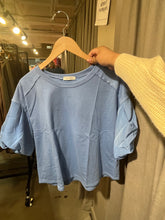Blue Puff Sleeve Top