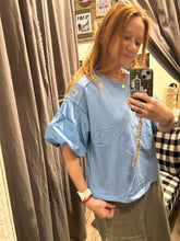 Blue Puff Sleeve Top