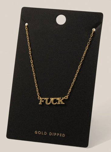 Fuck Print Charm Necklace