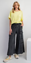 Black Mineral Washed Wide Leg Pant