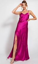 Magenta Satin Cami Dress