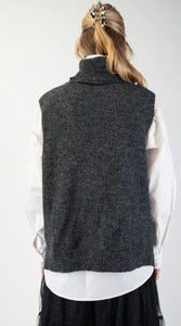 Charcoal Sleeveless Turtleneck Vest