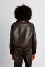 Oversized Faux Leather Jacket- Chocolate