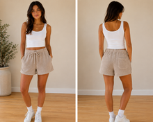 Light Mocha Corded Shorts