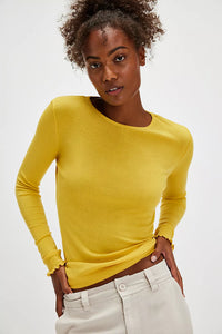 Free People Long Nights Layering Top - Ceylon Yellow