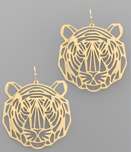 Tiger Face Filigree Earrings