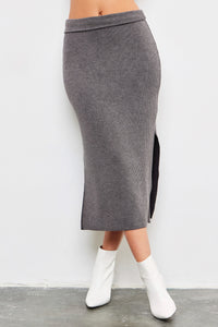 Charcoal Slit Skirt