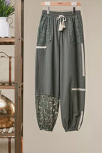 Sage Lace Accents Patchwork Jogger