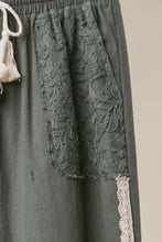 Sage Lace Accents Patchwork Jogger