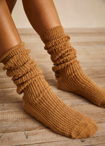 Free People Slouch Socks- Camel