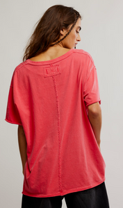 We The Free Nina V-Neck Tee- Atlas Red