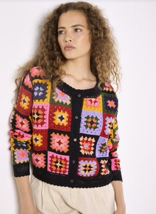 Bright Coloured Crochet Cardi