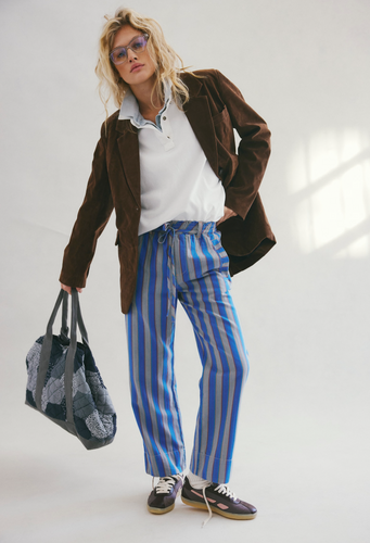 Free People  Marielle Pull-On Pants- Sapphire Combo