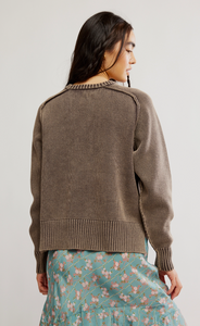 Free People Spring Street Pullover- French Chocolate