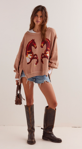 We The Free Graphic Camden Pullover- Mirrored Horses