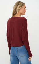 Anywhere LS Top- Burgundy