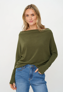 Anywhere LS Top- Cedar Green