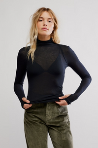 Free People Close To Home Layering Top- Black
