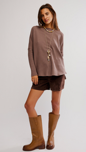 Free People Latte Blues Thermal- Leafless Tree