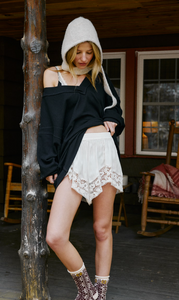 Free People Staycation Pullover- Black