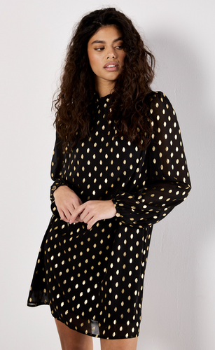Foil Spot Shift Dress