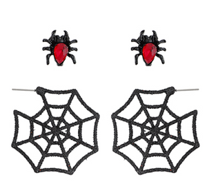 Halloween Spider & Web Earring Set