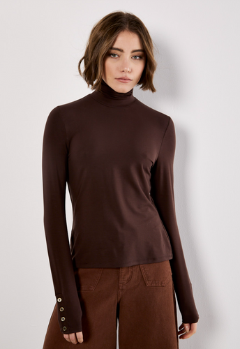 Lyocell Brown Turtleneck
