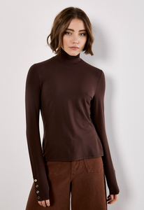 Lyocell Brown Turtleneck