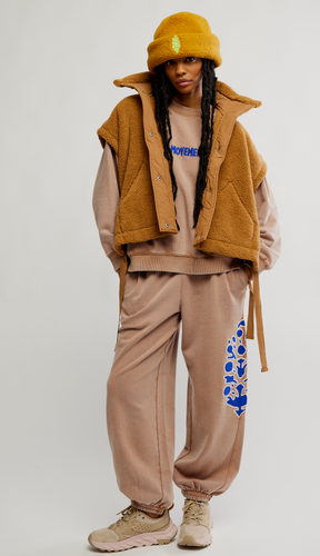 Free People Scout It Out Fleece Vest- Twig