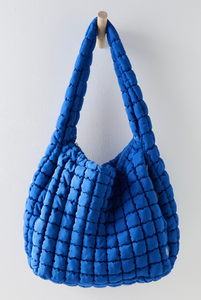 Free People Quilted Carryall Bag- Lapis Blue